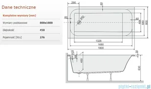 Sanplast Free Line 180x80 610-040-0290-01 - Wanny - miniaturka - grafika 3