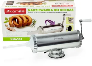 Kamille Solidna nadziewarka do kiełbas, wędlin 2,5kg + 3 końcówki 6501 - Artykuły masarskie - miniaturka - grafika 2