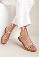 Sandały damskie - Beżowe Sandały Dalime - miniaturka - grafika 1