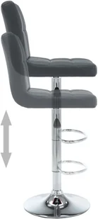vidaXL Stołki barowe, 2 szt., szare, sztuczna skóra - Taborety i hokery - miniaturka - grafika 4
