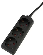 Przedłużacze i rozgałęźniki - Unitec Listwa zasilająca 3-biegowe z 3 gniazdami, 1,4 m, 1 sztuki, czarny, 445301 - miniaturka - grafika 1