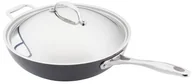Woki - Stellar s678 patelnia typu wok z uchwytem i pokrywa, stal nierdzewna, Czarny, 30 cm S678 - miniaturka - grafika 1