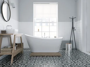 Corsan Wanna wolnostojąca Estella 160 cm z wykończeniem złotym S-302LGL - Wanny - miniaturka - grafika 5