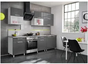 Szafki kuchenne - MEBLE OKMED Zestaw mebli kuchennych Salma 6 el. 200 cm kolor grafit - miniaturka - grafika 1