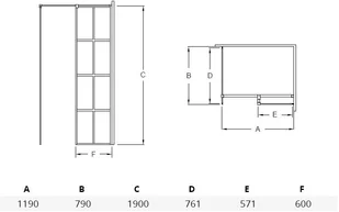 Besco Excea 120x80 EXC-128-190B - Kabiny prysznicowe - miniaturka - grafika 2