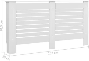vidaXL Osłona na kaloryfer, biała, 152 x 19 x 81,5 cm, MDF - Akcesoria grzewcze - miniaturka - grafika 8