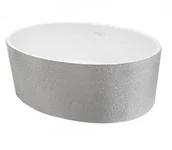 Umywalki - Besco Umywalka nablatowa Uniqa Glam srebrna - miniaturka - grafika 1