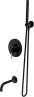 Deszczownice - Omnires ZESTAW :bateria wannowa podtynkowa+wylewka+wąż i słuchawka , CZARNY /ZŁOTY SYSYW01BLGL Y - miniaturka - grafika 1