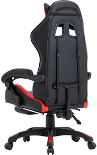 vidaXL Lumarko Fotel dla gracza, z podnóżkiem, czerwono-czarny, sztuczna skóra 287987 - Fotele gamingowe - miniaturka - grafika 5