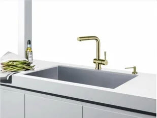 Blue Water Bateria z wyciąganą wylewką Corsa - inox złoto szampańskie Corsa - inox złoto szampańskie - Baterie kuchenne - miniaturka - grafika 2