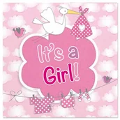Gadżety dla niej i dla niego - Folat Serwetki "Its a Girl", 25 cm, Folat, 20 szt FL63651 - miniaturka - grafika 1
