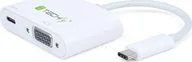 Adaptery i przejściówki - Techly Adapter USB USB-C D-Sub VGA 0.1m Biały IADAP-USB31-VU31 IADAP-USB31-VU31 - miniaturka - grafika 1