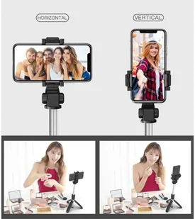 4kom.pl Uchwyt Selfie Stick Tripod bezprzewodowy L01S Wireless Black 1233 - Selfie stick - miniaturka - grafika 11