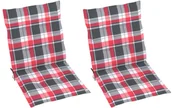 Poduszki ogrodowe - vidaXL Poduszki na krzesła, 2 szt., czerwona krata, 100x50x4 cm - miniaturka - grafika 1