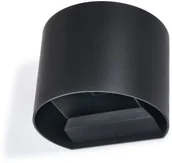 Lampy ogrodowe - Brolux LAMPA ELEWACYJNA / KINKIET ŚCIENNY LED KREON OKRĄGŁY 2X3W CZARNA OO013071 - miniaturka - grafika 1