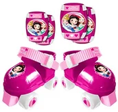 Ochraniacze - Stamp Zestaw  j100038 4 rolki + bandaż na kolano + ochranaicz dziewcząt, różowy J100038_Rose - miniaturka - grafika 1