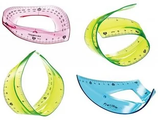 Zestaw KEYROAD geometryczny KEYROAD Flexible duży, zawieszka, mix kolorów KR971105 - Linijki, ekierki - miniaturka - grafika 2