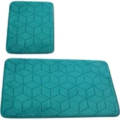 Dywaniki łazienkowe - Euromat Dywaniki Łazienkowe Sumba Szmaragdowy Morski 31 - Dwuczęściowy 13554 - miniaturka - grafika 1