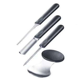 Westmark element dekoracyjny Carving zestaw szablonów do dynie i melonów, 4-częściowy, z Carving, nierdzewna stal nierdzewna/tworzywo sztuczne, Halloween, czarny/srebrny, 51282260 51282260 - Noże kuchenne - miniaturka - grafika 2