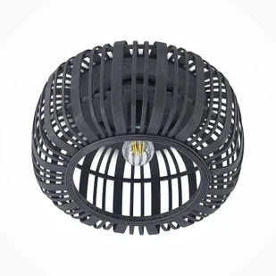 Lindby Canyana lampa sufitowa z rattanu, czarna - Lampy sufitowe - miniaturka - grafika 4