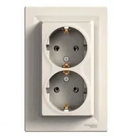 Gniazdka elektryczne - Schneider Asfora Gniazdo podwójne podtynkowe SCHUKO kremowe EPH9900123 - miniaturka - grafika 1