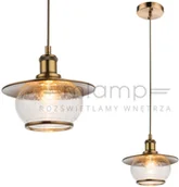 Lampy sufitowe - Globo Lighting LAMPA wisząca 69030 szklana OPRAWA zwis vintage kula ball brąz antyczny przezroczysty - miniaturka - grafika 1