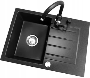 Kuchinox Zlewozmywak Granitowy Cały Czarny Szary + Syfon - Zlewozmywaki - miniaturka - grafika 8
