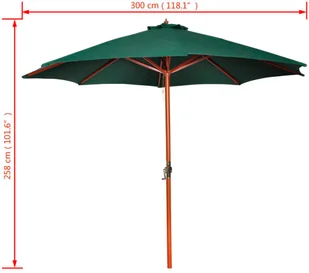 vidaXL vidaXL Parasol przeciwsłoneczny w kolorze zielonym o wysokości 258 cm. - Parasole ogrodowe - miniaturka - grafika 8