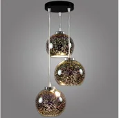 Lampy sufitowe - Kemar Kemar NP/3/W/D3 - Żyrandol na lince KULE 3D 3xE27/60W/230V - miniaturka - grafika 1
