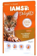 Mokra karma dla kotów - Iams Cat Adult All Breeds Turkey & Duck In Jelly 85 g - miniaturka - grafika 1