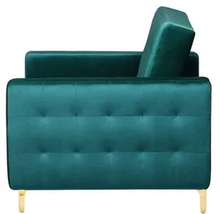 Beliani Fotel welurowy zielony ABERDEEN - Fotele - miniaturka - grafika 6