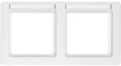 Klawisze i ramki - Hager Polo sp. z o.o. Ramka 2-krotna pozioma z polem opisowym śnieżnobiały aksamit Q.1 10226019 - miniaturka - grafika 1