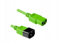 Kable komputerowe i do monitorów - przedłużacz zasilania C13-C14 3,0m zielony - miniaturka - grafika 1
