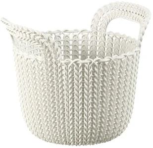 Curver KNIT Koszyk okrągły, 23x20x41 cm, 3L, kremowy 226385 - Pudła i pojemniki do przechowywania - miniaturka - grafika 3