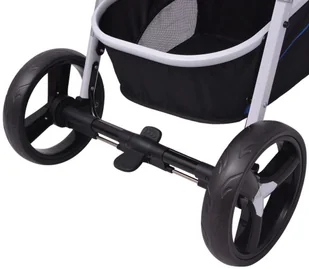 vidaXL Wózek wielofunkcyjny 3w1 aluminium niebieski i czarny - Wózki dziecięce - miniaturka - grafika 13