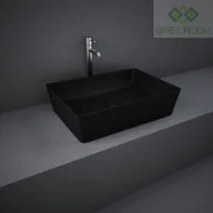 Umywalki - RAK Ceramics Ceramics FEELING UMYWALKA SLIM NABLATOWA PROSTOKĄTNA 50X36 CM CZARNY MAT (504) FEECT5000504A - miniaturka - grafika 1