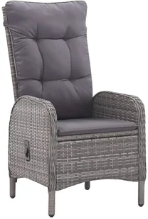 vidaXL 9-cz. zestaw mebli ogrodowych, polirattan i szkło, szary - Meble ogrodowe - miniaturka - grafika 3