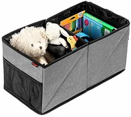 Akcesoria do fotelików - Reer 86081 TravelKid Box bagażnik na tylne siedzenie, odporny na zabrudzenia, antypoślizgowy spód, składany, szary - miniaturka - grafika 1
