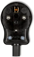 Kostki, złączki, wtyczki - Karlik WTYCZKI Wtyczka kątowa UNI-SCHUKO, skręcana WK-1usc, kolor czarny WK-1usc - miniaturka - grafika 1