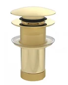 Korki do umywalek - Sea Horse SEA-HORSE Korek klik-klak duży długi kołnierz do umywalki bez przelewu złoty mosiądz - miniaturka - grafika 1