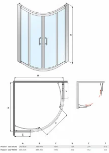 Besco Modern 80x80 MP-80-165-C - Kabiny prysznicowe - miniaturka - grafika 6