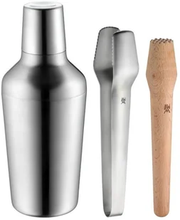WMF zestaw barowy 5-częściowy, typu matrioszka, z shakerem 700 ml, miarka barowa, sitko barmańskie, szczypce do lodu, drewniany tłuczek, akcesoria schowane w shakerze, w pudełku prezentowym, nadają si 636836030 - Krajalnice - miniaturka - grafika 2