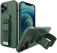Etui i futerały do telefonów - Hurtel Rope case żelowe etui ze smyczą łańcuszkiem torebka smycz iPhone 12 Pro Max ciemnozielony - miniaturka - grafika 1