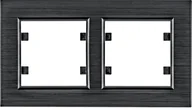 Klawisze i ramki - Hager LUMINA-PASSION-Ramka-2-krotna-pozioma-aluminium-czarne WL9223 - miniaturka - grafika 1