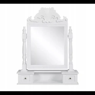 vidaXL Toaletka do makijażu z lustrem, Biała - Lustra - miniaturka - grafika 2