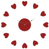 Zegary - Premier Housewares Zegar ścienny, wyroby rękodzieła, serca, czerwony 2200627 - miniaturka - grafika 1