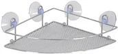 Koszyki łazienkowe - MSV 140606 regał narożny kosz pod prysznic z przyssawkami metalowa chromowana metalowa 27 x 17 x 4 cm 140606 - miniaturka - grafika 1