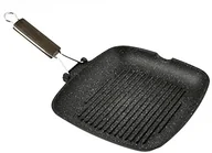 Patelnie - Home pietra zapobiegająca przywieraniu patelnia do grillowania z ziarnami zgięcia uchwytu, kamienia, czarna, 28 x 28 cm 8003512677830 - miniaturka - grafika 1