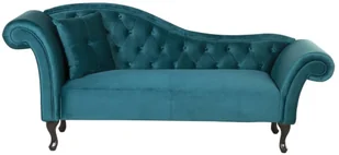 Beliani Szezlong welur niebieski lewostronny LATTES - Szezlongi - miniaturka - grafika 2