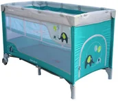 Łóżeczka i kojce - Baby Mix ŁÓŻECZKO PODRÓŻNE dwupoziomowe 120/60 SŁONIKI HR-8052-214-BLUE morski 45685 - miniaturka - grafika 1
